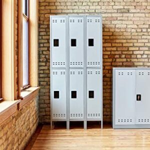 Safco Products Double Tier Locker, 3 Column, Gray