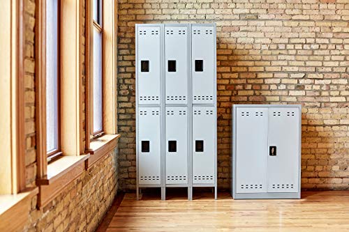 Safco Products Double Tier Locker, 3 Column, Gray