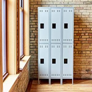 Safco Products Double Tier Locker, 3 Column, Gray