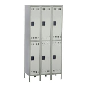 Safco Products Double Tier Locker, 3 Column, Gray