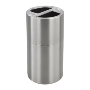 Safco Products 9931SS Dual Bin Recycling and Trash Can, 30 Gallon Total, Two Separate Liners, Decals Included, Silver