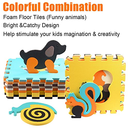 StillCool Baby Play Mat with Fence 0.39 inch Thick Interlocking Foam Floor Tiles Kids Puzzle Mat Baby Crawling Mat