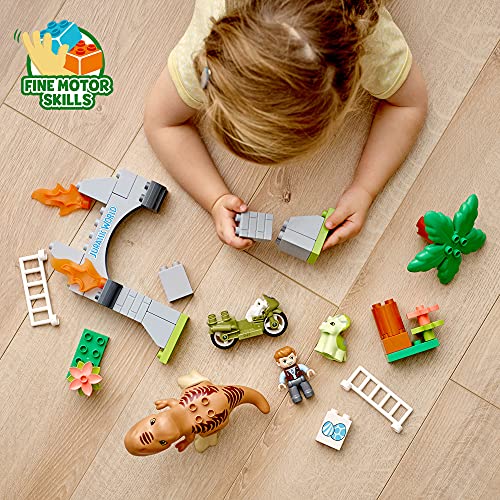 LEGO DUPLO Jurassic World T. rex and Triceratops Dinosaur Breakout 10939 Building Toy Gift for Young Dinosaur Fans; New 2021 (36 Pieces)