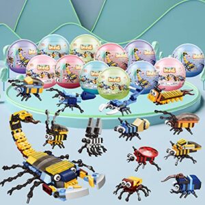 WINGIFT 12 Pcs Scorpion Building Blocks Set-12 in 1 Pre Filled Easter Eggs, Egg Surprise Animal Toys, Easter Egg Hunting,Easter Basket Stuffers,Party Favor for Kids,Birthday,Goodie Bag,Carnival Prizes