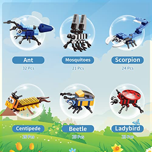 WINGIFT 12 Pcs Scorpion Building Blocks Set-12 in 1 Pre Filled Easter Eggs, Egg Surprise Animal Toys, Easter Egg Hunting,Easter Basket Stuffers,Party Favor for Kids,Birthday,Goodie Bag,Carnival Prizes