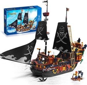 pirates ship building mini blocks set, pirate brick toy set, not compatible with lego sets for boys 8-14, gift for kids & adult collections enthusiasts (1328 pieces)