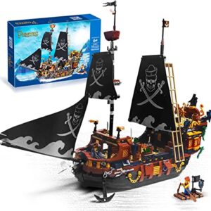 Pirates Ship Building Mini Blocks Set, Pirate Brick Toy Set, Not Compatible with Lego Sets for Boys 8-14, Gift for Kids & Adult Collections Enthusiasts (1328 Pieces)