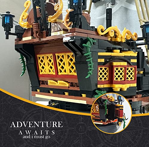 Pirates Ship Building Mini Blocks Set, Pirate Brick Toy Set, Not Compatible with Lego Sets for Boys 8-14, Gift for Kids & Adult Collections Enthusiasts (1328 Pieces)