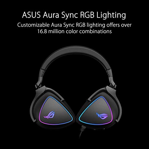 ASUS ROG Delta S Gaming Headset with USB-C | Ai Powered Noise-Canceling Microphone | Over-Ear Headphones for PC, Mac, Nintendo Switch, and Sony Playstation | Ergonomic Design , Black