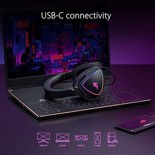 ASUS ROG Delta S Gaming Headset with USB-C | Ai Powered Noise-Canceling Microphone | Over-Ear Headphones for PC, Mac, Nintendo Switch, and Sony Playstation | Ergonomic Design , Black