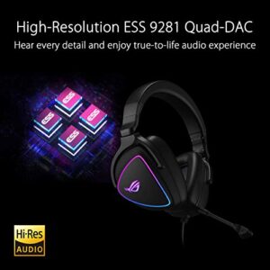 ASUS ROG Delta S Gaming Headset with USB-C | Ai Powered Noise-Canceling Microphone | Over-Ear Headphones for PC, Mac, Nintendo Switch, and Sony Playstation | Ergonomic Design , Black