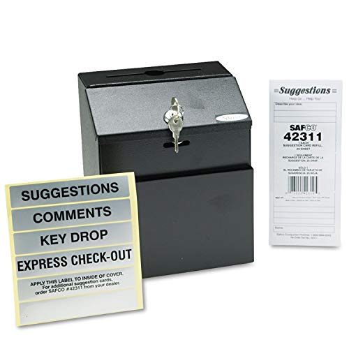 Safco Products 4232BL Steel Suggestion Box, Black