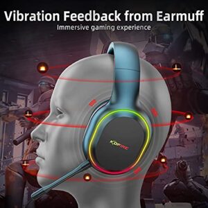 2.4GHz/Bluetooth Wireless Gaming Headset for PC, Laptop, PS5, PS4, Nintendo Switch, Dynamic EQ Ultra-Low Latency Bluetooth Gaming Headphone for Cell Phone, 30H Playtime with Detachable Microphone