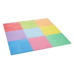 Amazon Basics Kids Puzzle Exercise Interlocking Play Mat, EVA Foam - 36 Tiles, 12" x 12", 54 Borders