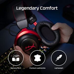 HyperX Cloud II Wireless - Gaming Headset for PC, PS4/PS5, Nintendo Switch, Long Lasting Battery Up to 30 Hours, 7.1 Surround Sound, Memory Foam, Detachable Noise Cancelling Microphone, Mic Monitoring