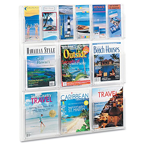 Safco 5606Cl Reveal Clear Literature Displays 12 Compartments 30W X 2D X 34-3/4H Clear