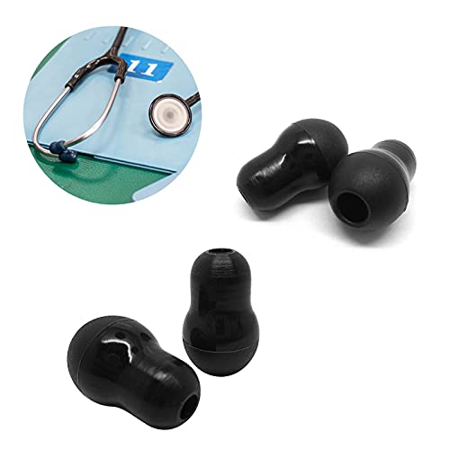 Silicone Ear Tips Earbud Replacement for Littmann Stethoscopes - Comfortable Fit Littman Ear Tips Replacement，Stethoscope Ear Pieces,Cardiology IV Parts & Littmann Earplugs Stethoscope Parts (black)