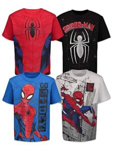marvel spider-man toddler boys 4 pack graphic short sleeve t-shirts spiderman 3t