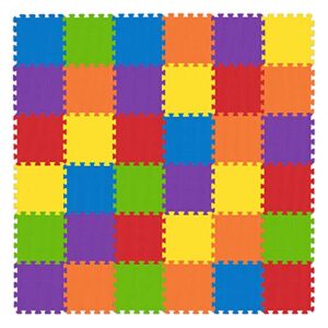 non-toxic play mat for kids toddlers childrens infants - interlocking foam puzzle thickest baby mat for play & exercise 36 tiles 12x12in (10mm) - floor coverage 36 sq ft