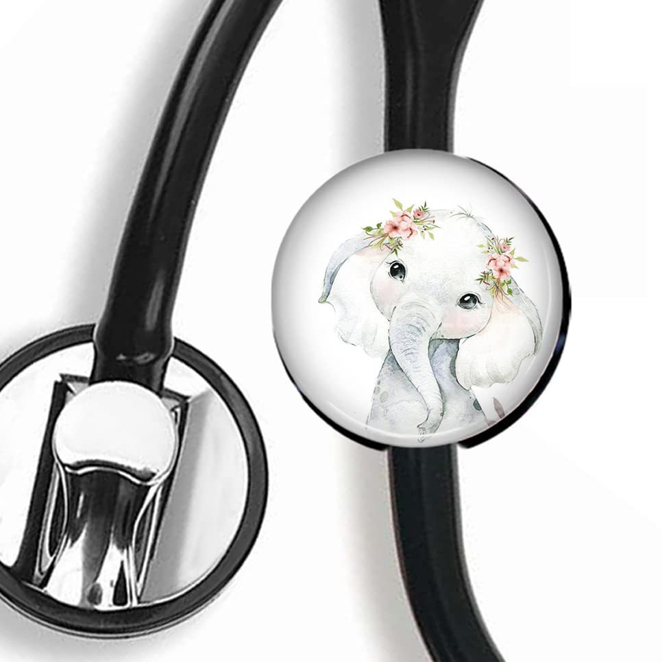 Lovely Elephant Stethoscope Tag,Steth ID Tag,Nurse Badge