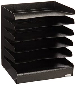 safco productssteel 6-tier horizontal organizer, 3128bl, durable all steel construction, black powder coat finish, for home,office & classroom organization