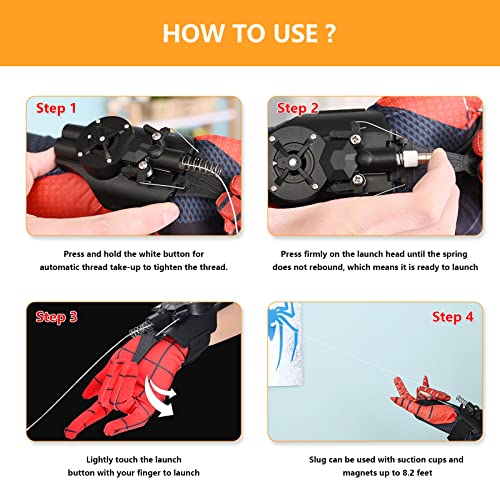 Mammykiss Spider Web Shooters Toy for Kids Fans,Cool Gadgets Spider Web Launcher Wrist Bracers Toy Gift for Christmas Birthday