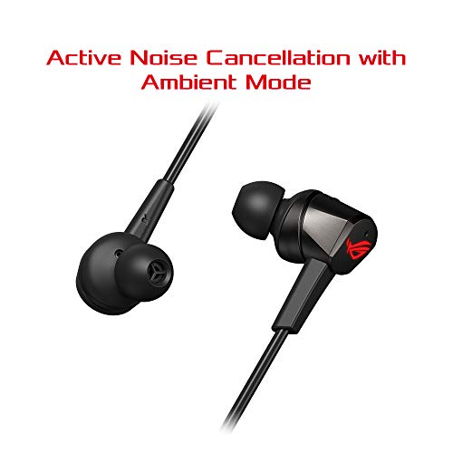 ASUS ROG Cetra in-Ear Gaming Headphones with Active Noise Cancellation (ANC), 10mm ASUS Essence Drivers and USB-C Connector for PC, PS4, Mobile and Nintendo Switch