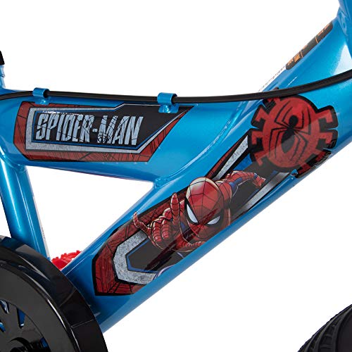 Huffy Marvel Spider-Man Kid Bike Quick Connect Assembly, Web Plaque & Training Wheels, 16" Blue