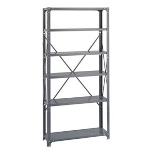 Safco Products 6268 Commercial Shelf Kit 36" W x 12" D x 72" H with 6 Shelves, Gray