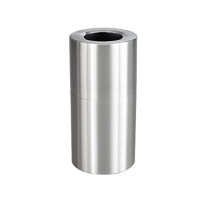 safco products 9942ss recycling or trash can, 20 gallon, stylish aluminum exterior, silver
