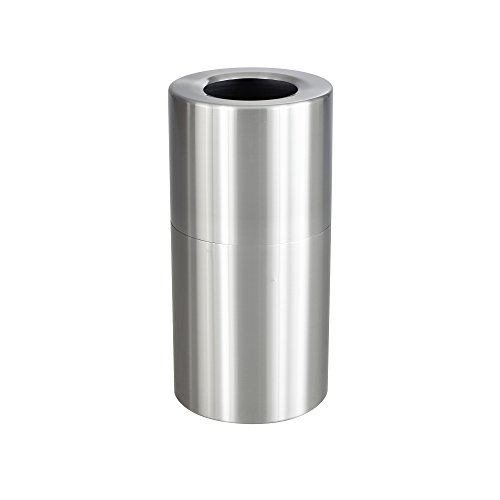 Safco Products 9942SS Recycling or Trash Can, 20 Gallon, Stylish Aluminum Exterior, Silver