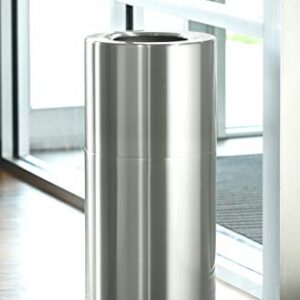 Safco Products 9942SS Recycling or Trash Can, 20 Gallon, Stylish Aluminum Exterior, Silver