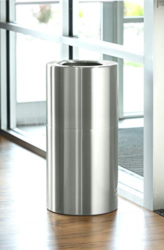 Safco Products 9942SS Recycling or Trash Can, 20 Gallon, Stylish Aluminum Exterior, Silver