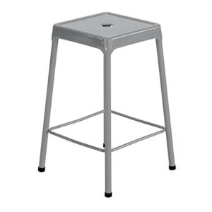 safco products steel stool standard height, silver