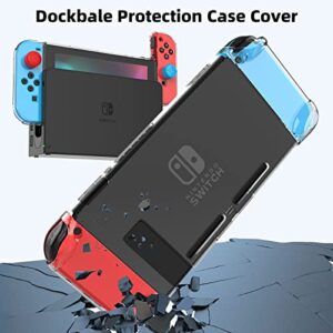 HEYSTOP Switch Case Compatible with Nintendo Switch, 9 in 1 Accessories kit with Carrying Case, Dockable Protective Case, HD Screen Protector and 6pcs Thumb Grips Caps