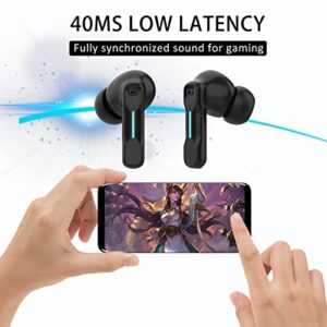 Middle Rabbit SW4 Wireless Gaming Earbuds for PC PS4 PS5 Switch Mobile - 2.4G Dongle & Bluetooth - 40ms Low Latency - Headphones with Built-in Microphone - 4 Mics PC Earbuds - PS4 PS5 Headset