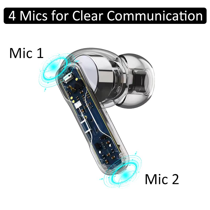 Middle Rabbit SW4 Wireless Gaming Earbuds for PC PS4 PS5 Switch Mobile - 2.4G Dongle & Bluetooth - 40ms Low Latency - Headphones with Built-in Microphone - 4 Mics PC Earbuds - PS4 PS5 Headset