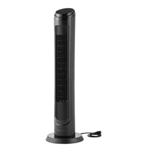 amazon basics digital 40'' 4 speed oscillating led display tower fan with remote control and timer