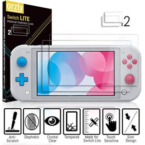 Orzly Switch Lite Accessories Bundle - Case & Screen Protector for Nintendo Switch Lite Console, USB Cable, Games Holder, Comfort Grip Case, Headphones, Thumb-Grip Pack & more (Orzly Gift Pack Yellow)