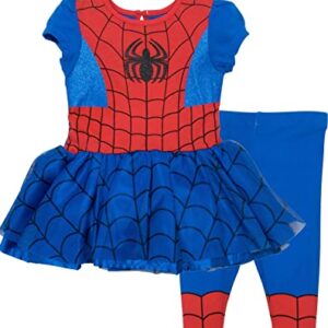 Marvel Spider-Man Toddler Girls Tulle Cosplay Dress Leggings and Headband 3 Piece 5T