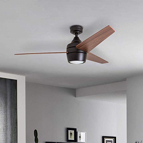 Honeywell Ceiling Fans Eamon - 52-in Modern Indoor Fan with Remote Control - LED Ceiling Fan with Light - Modern Room Fan with Dual Finish Blades - Model 50603-01 (Bronze)