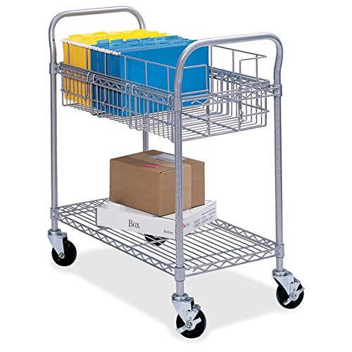 Safco Products 5235GR Wire Mail Cart Holds 75 Legal Folders, Sold Separately, Gray