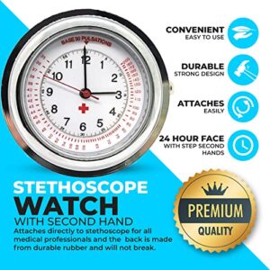 Nurse Stethoscope Watch - Lightweight Metal Frame- Stethoscope for All Medical Professionals (Silver)