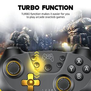 Miss Home Switch Controller Wireless, Gaming Pro Controller for Switch/Switch Lite/Switch OLED, Switch Remote Gamepad with Joystick (Black Gold)