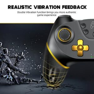 Miss Home Switch Controller Wireless, Gaming Pro Controller for Switch/Switch Lite/Switch OLED, Switch Remote Gamepad with Joystick (Black Gold)