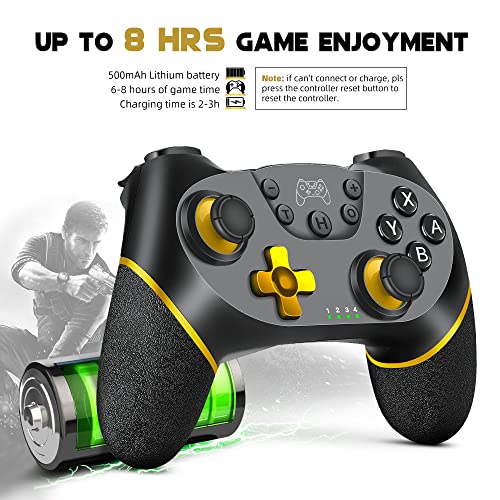 Miss Home Switch Controller Wireless, Gaming Pro Controller for Switch/Switch Lite/Switch OLED, Switch Remote Gamepad with Joystick (Black Gold)