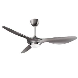 reiga 52-in silver ceiling fan with dimmable led light kit remote control modern blades reversible dc motor, 6-speed, timer