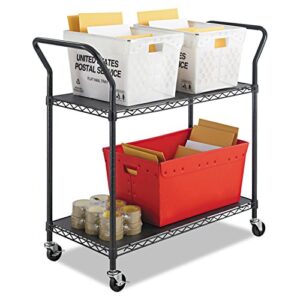 Safco 5337Bl Wire Utility Cart Two-Shelf 43-3/4W X 19-1/4D X 40-1/2H Black