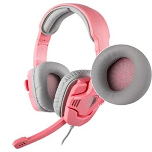 SADES SA708GT Stereo Gaming Headset for Xbox One, PS4, PC, Mobile, Noise Cancelling Over Ear Headphones with Mic & Bass Surround Soft Memory Earmuffs for Laptop Nintendo Switch Games-Pink