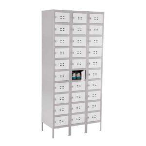 safco products ten door locker, 3 column, gray